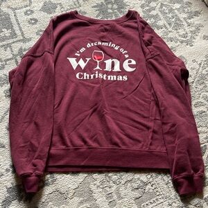 Burgundy Xmas sweater, size large